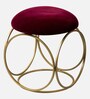 Lush Velvet Seating Stools in Maroon Color Set of 2