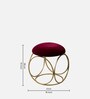 Lush Velvet Seating Stools in Maroon Color Set of 2