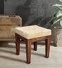 Fresno Solid Wood Seating Stool in Beige Colour