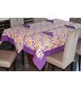 Purple Cotton  Floral 12 Seater Table Linen Set