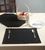 Black Cotton Solid Placemats Set of 6