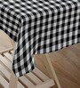 Black Cotton (60 x 84 Inches) Chekered 6 Seater Table Cloth