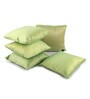 Set of 5 Solid Pattern Polyester Green Cushion Covers 12 x 12 inches
