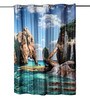 Multicolour Mountain Print Polyester Shower Curtain  (Length: 82, Width: 72 inches)