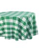 Green & White 40 Inches Cotton Checkered Round Table Cloth