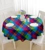Multicolour 40 Inches Cotton Checkered Round Table Cloth