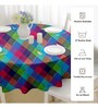 Multicolour 40 Inches Cotton Checkered Round Table Cloth