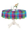 Multicolour 40 Inches Cotton Checkered Round Table Cloth