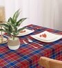 Red (40 x 40 Inches) Cotton 4 Seater Table Cloth