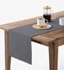 Grey Cotton  Solid 8 Seater Table Linen Set