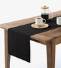 Black Cotton  Solid 8 Seater Table Linen Set