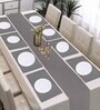 Grey Cotton  Solid 8 Seater Table Linen Set