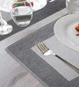 Lushomes Table Mat, dining table mat, kitchen mat, table mats set of 6, dining table accessories for home, Grey placemats, Ribbed Food Mat, mats for kitchen (13x19 Inch, 33x48 Cms, Pack of 6)