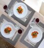 Lushomes Table Mat, dining table mat, kitchen mat, table mats set of 6, dining table accessories for home, Grey placemats, Ribbed Food Mat, mats for kitchen (13x19 Inch, 33x48 Cms, Pack of 6)