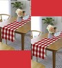 Red & White Cotton (13 x 120) checkered  6 or 8 seater Table Runner