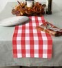 Red & White Cotton (13 x 120) checkered  6 or 8 seater Table Runner