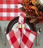 Red & White Cotton (13 x 120) checkered  6 or 8 seater Table Runner
