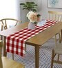Red & White Cotton (13 x 120) checkered  6 or 8 seater Table Runner