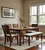 Luster 6 Seater Dining Set In Natural Finish With Bench