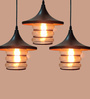 Luster Linear Black & Brown (E- 27/ 12 Watt) Metal & Glass Cluster Hanging Light
