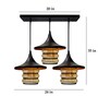 Luster Linear Black & Brown (E- 27/ 12 Watt) Metal & Glass Cluster Hanging Light
