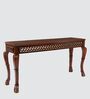 Lustrous Solid Wood Console Table in Brown Colour