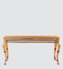 Lustrous Solid Wood Console Table in Teak Colour