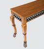 Lustrous Solid Wood Console Table in Teak Colour