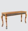 Lustrous Solid Wood Console Table in Teak Colour