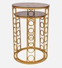 Luther Glass Top End Table (Set of 2) in Gold Finish