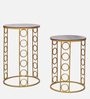 Luther Glass Top End Table (Set of 2) in Gold Finish