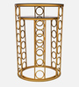 Luther Glass Top End Table (Set of 2) in Gold Finish