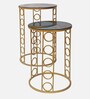 Luther Glass Top End Table (Set of 2) in Gold Finish