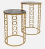 Luther Glass Top End Table (Set of 2) in Gold Finish