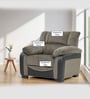 Lux Fabric 1 Seater Sofa in Brown Color