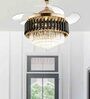LUXAIRE LUX SLR0003 Black and Gold Motor Chandelier Fan with Remote