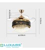 LUXAIRE LUX SLR0003 Black and Gold Motor Chandelier Fan with Remote