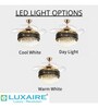 LUXAIRE LUX SLR0003 Black and Gold Motor Chandelier Fan with Remote