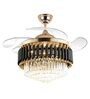 LUXAIRE LUX SLR0003 Black and Gold Motor Chandelier Fan with Remote