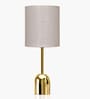 Luxe Dome Gold Table Lamp with Fabric Drum Shade