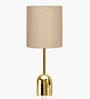 Luxe Dome Gold Table Lamp with Fabric Drum Shade