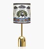Luxe Dome Gold Table Lamp with Indian Art Shade