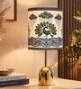 Luxe Dome Gold Table Lamp with Indian Art Shade