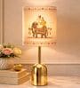 Luxe Dome Gold Table Lamp with Indian Art Shade