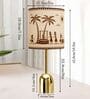 Luxe Dome Gold Table Lamp with Indian Art Shade