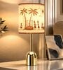 Luxe Dome Gold Table Lamp with Indian Art Shade