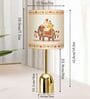 Luxe Dome Gold Table Lamp with Indian Art Shade