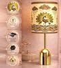 Luxe Dome Gold Table Lamp with Indian Art Shade