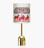 Luxe Dome Gold Table Lamp with Indian Art Shade