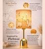 Luxe Dome Gold Table Lamp with Indian Art Shade